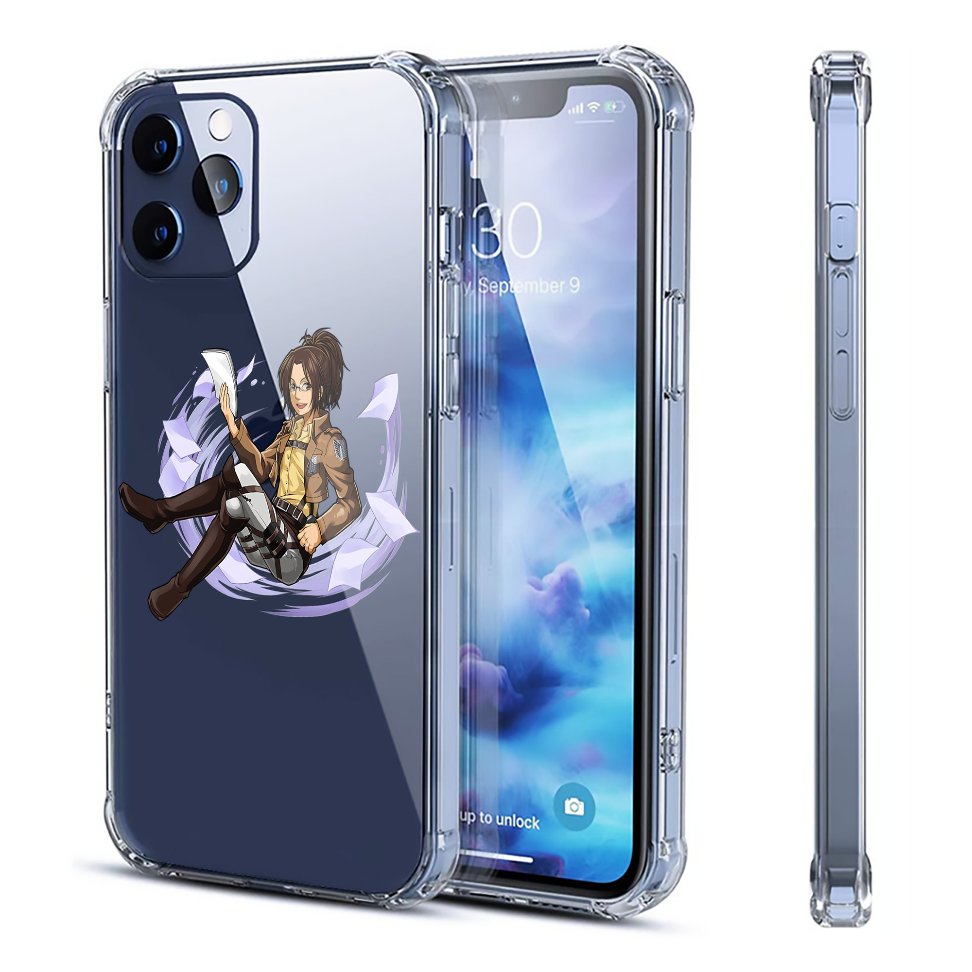 （画像用） 進撃の巨人 ハンジ·ゾエ Attack on Titan Hanji Zoe 【iPhone 12シリーズ対応】透明スマホケース（クリアソフトケース）